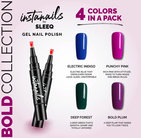InstaNails – Booster Collections - 4 Colors In A Pack - Bold/Summer Shades
