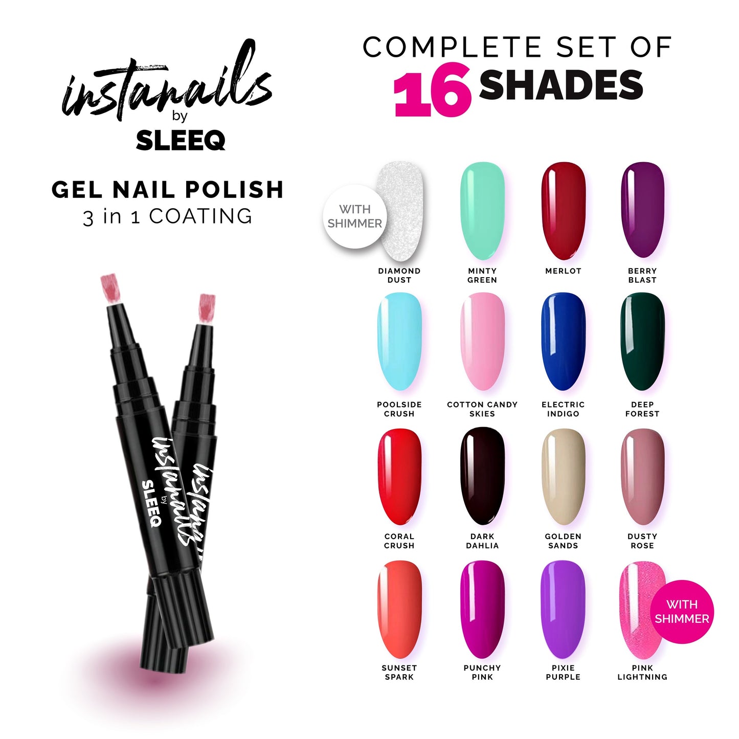 InstaNails™ – Nail Polish Pen - Signature 16 Shades -