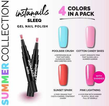 InstaNails – Booster Collections - 4 Colors In A Pack - Bold/Summer Shades